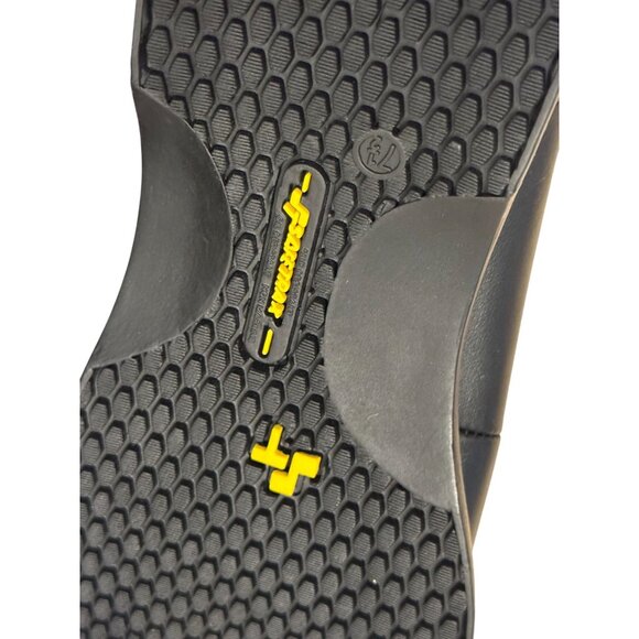 NWOB Safetrax Womens 7.5 Black Leather Slip-On Dress Shoes With PORON Insoles & - Picture 5 of 13